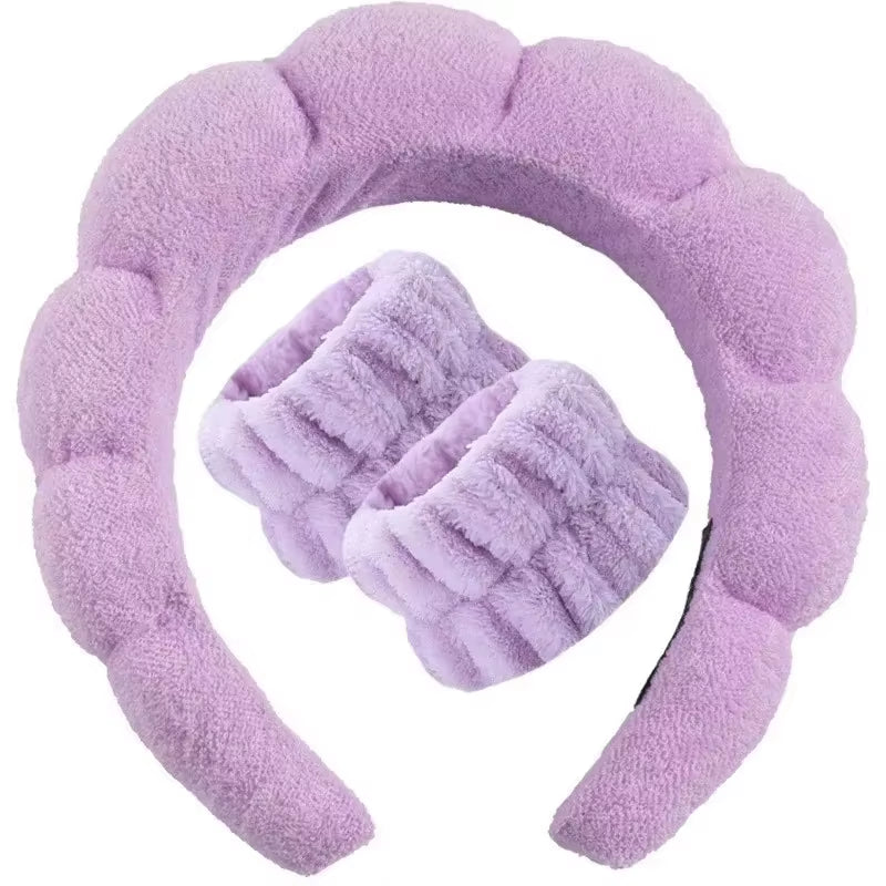 1 Pcs Spa Headband for Washing Face,No-Slip Leopard Sponge Makeup Skincare Hair Band for Women Girl Puffy Padded Headwear