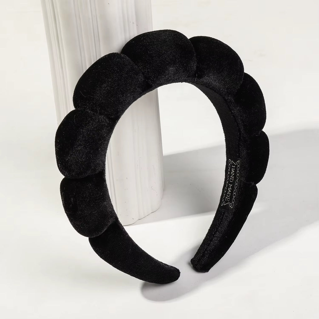 1 Pcs Spa Headband for Washing Face,No-Slip Leopard Sponge Makeup Skincare Hair Band for Women Girl Puffy Padded Headwear