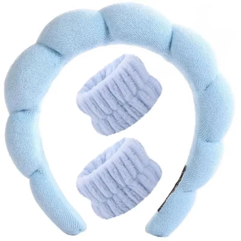1 Pcs Spa Headband for Washing Face,No-Slip Leopard Sponge Makeup Skincare Hair Band for Women Girl Puffy Padded Headwear